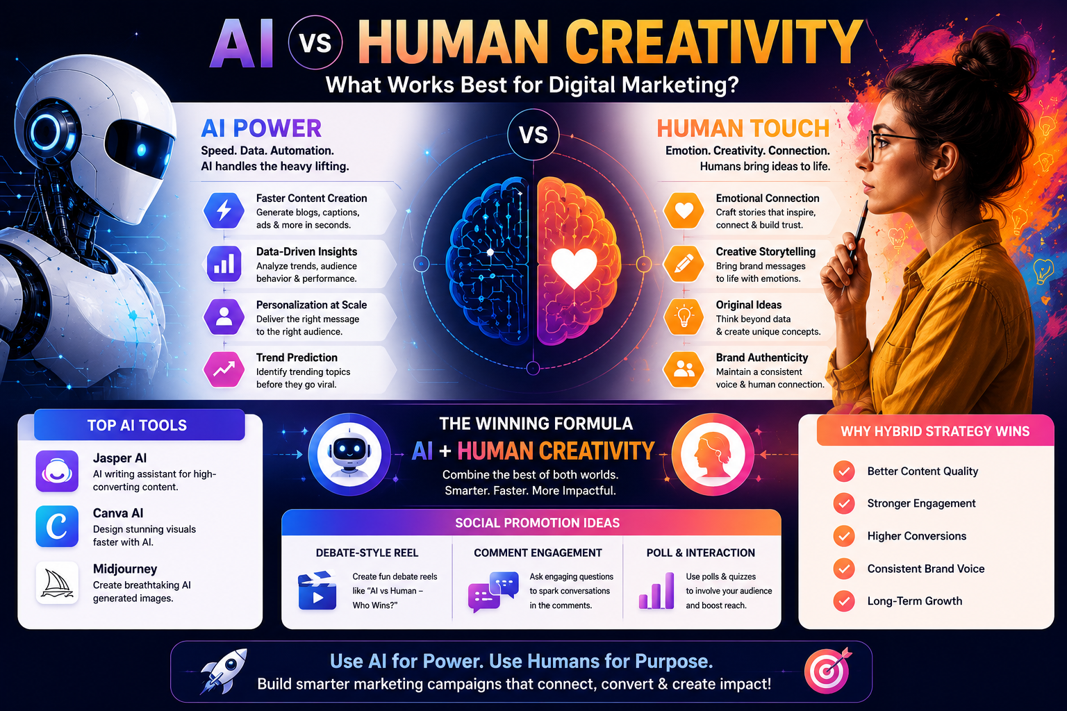 AI vs Human Creativity: What Works Best for Digital Marketing?